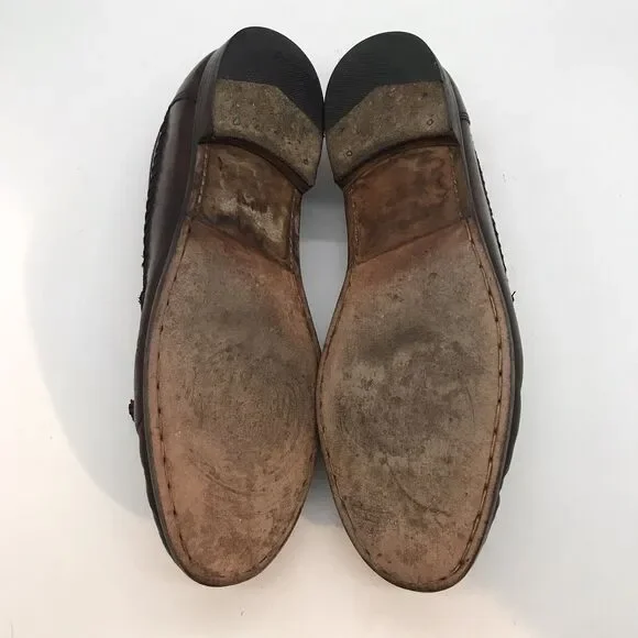 Sandro Moscoloni Leather Tassel Loafers Men's 11N Brown Olivio Gld Slip On Shoe - Picture 8 of 12